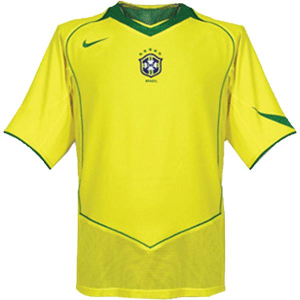 Brazil home retro jersey soccer uniform men's first football tops shirt 2004-2006